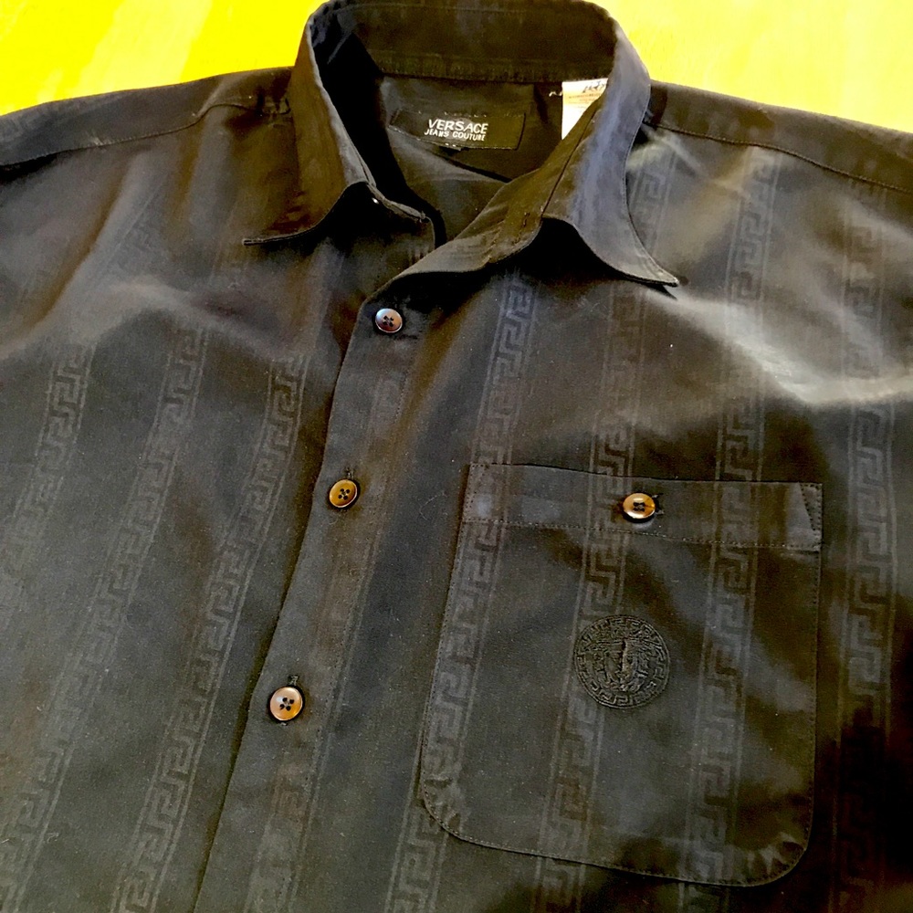 Vesace Vintage Patterned Medusa Button Down Size M